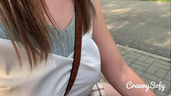 دیکھیں Surprise from my naughty girlfriend - mini skirt and daring public blowjob - CreamySofy گرم کلپس