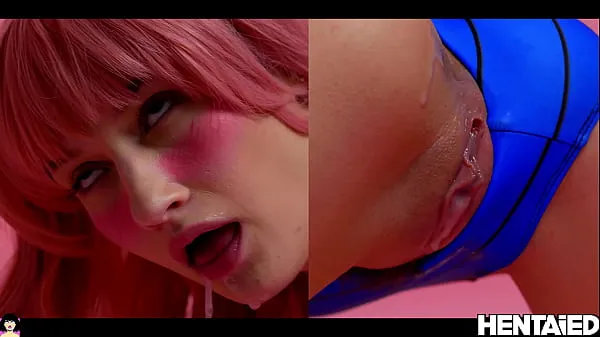 Watch Beautiful young girl with pink hair fuck her wet tight pussy with a big dildo and get a perfect cumshot bukkake with an extreme orgasm warm Clips