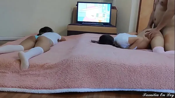Watch My Stepdaughter and her Delicious Friend watching Cartoons warm Clips
