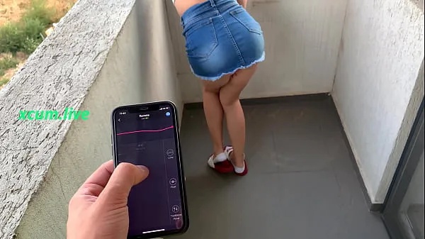 Watch Controlling vibrator by step brother in public places warm Clips