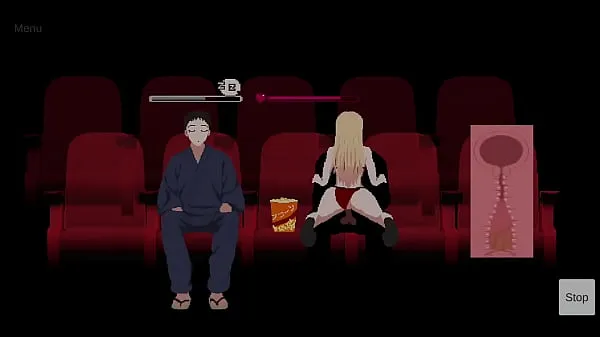 Se Stranger starts to turn on blonde girl at the cinema and fucks her next to his friend who doesn't notice - My Dress Up Darling In Cinema varme klip