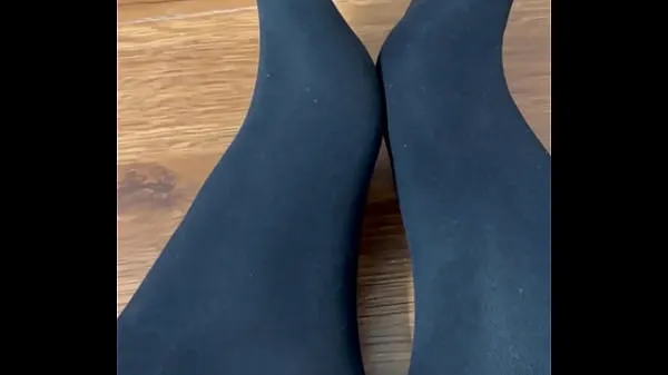 Watch Flaunting and rubbing together my black nylon feet warm Clips